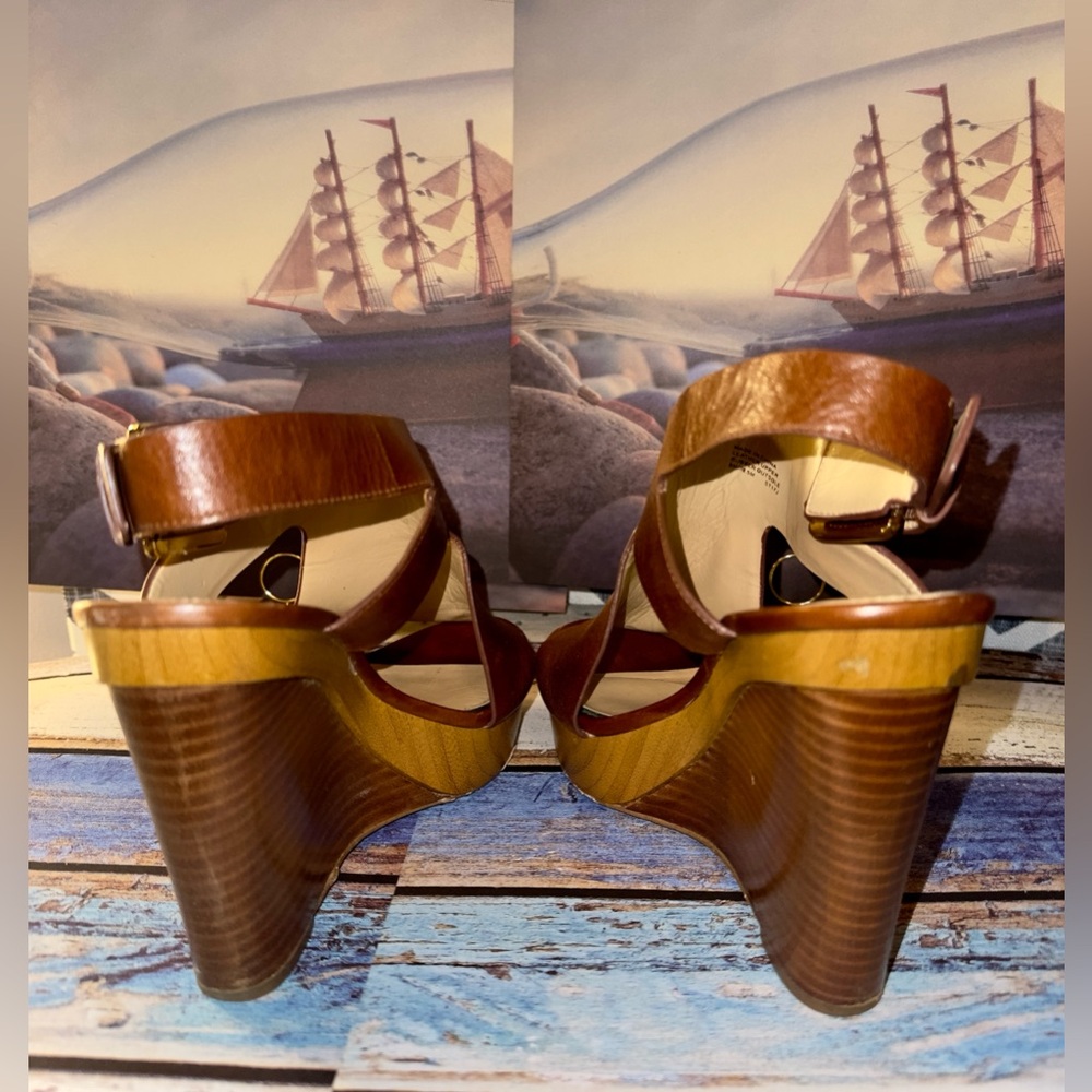 Michael Kors Brown Wedge Sandals - Picture 2 of 10